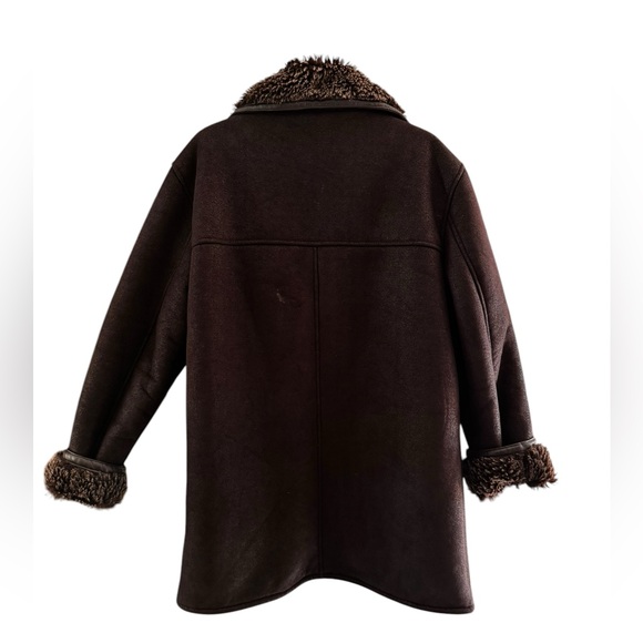 Tasso Elba Brown Lined Heavy Long Coat Jacket Size L - Picture 8 of 8